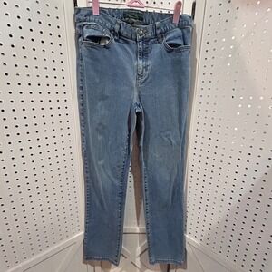 LRL Ralph Lauren Jeans Co Denim Light Wash Straight Leg Pants Size 8